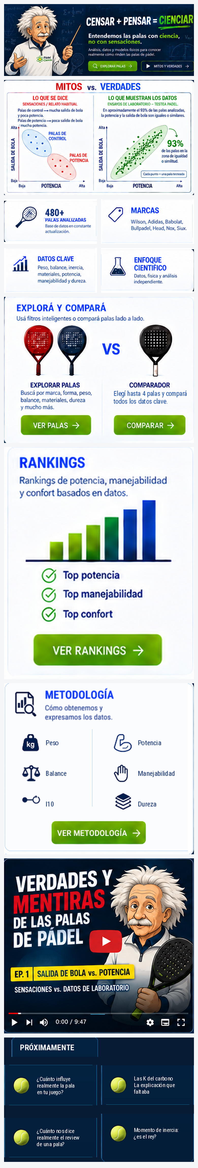 Home de PadelCiencia en celular